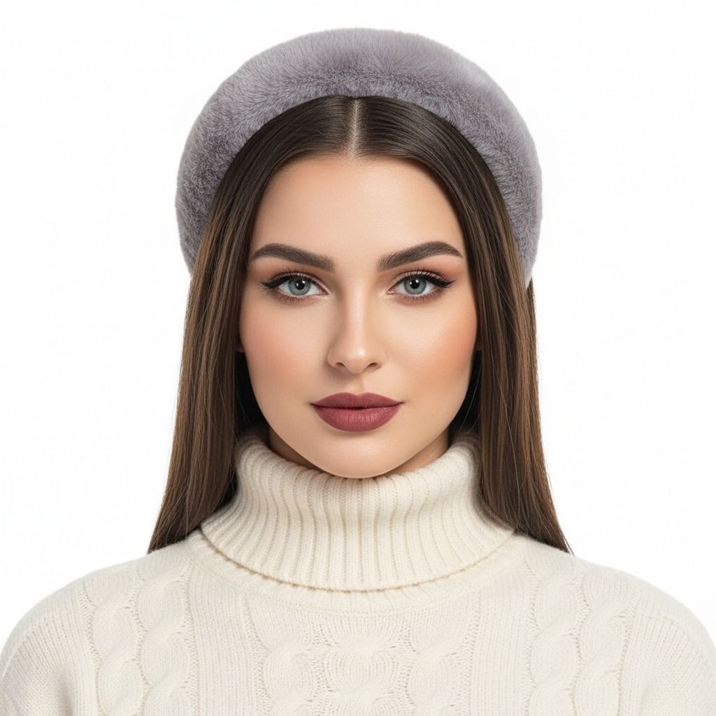 Slate Gray Fur Headband
