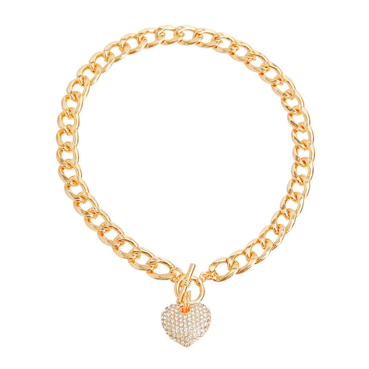 Gold Heart Toggle Necklace