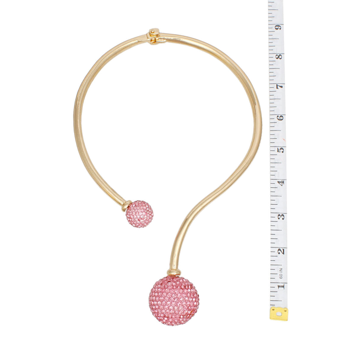 Choker Pink Disco Ball Hinge Necklace for Women