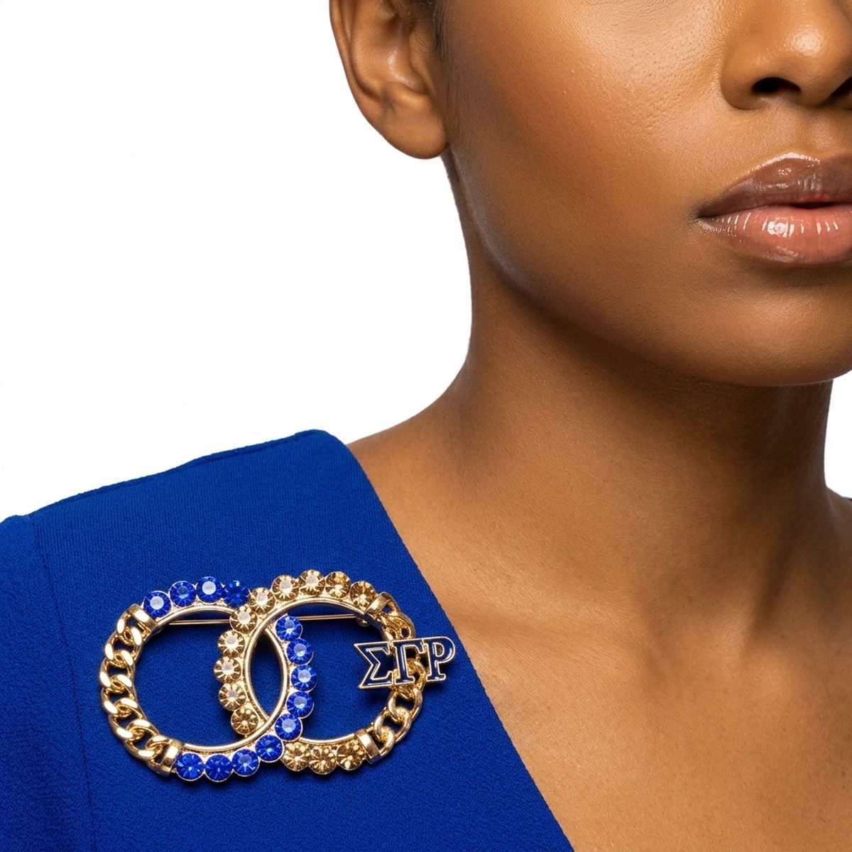Sigma Gamma Rho Circles Rhinestone Brooch