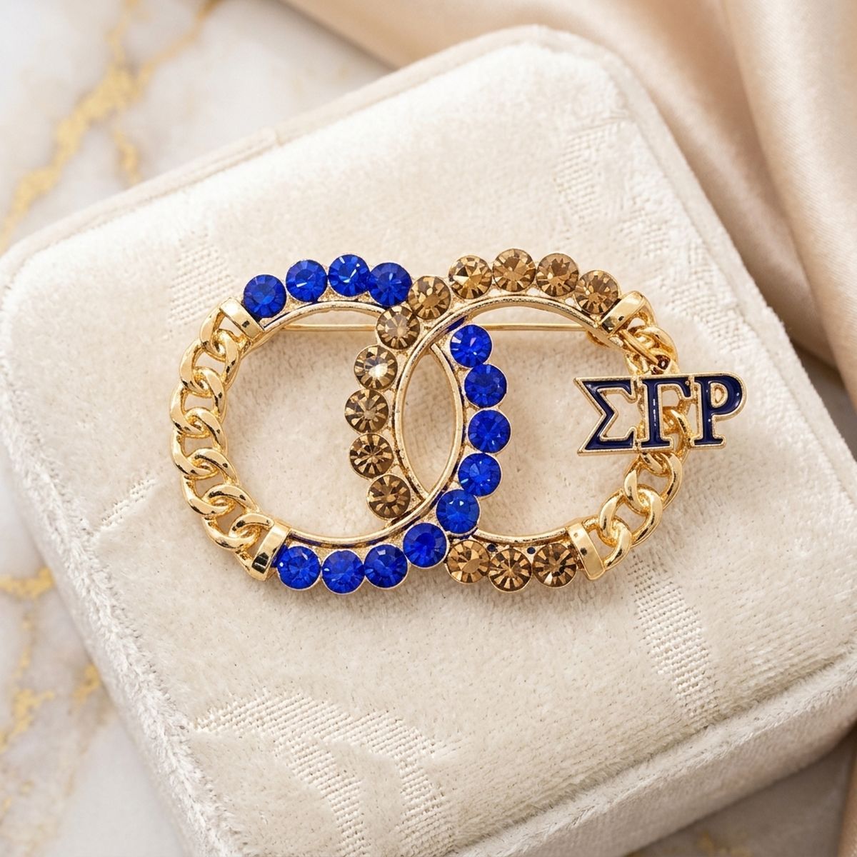 Sigma Gamma Rho Circles Rhinestone Brooch