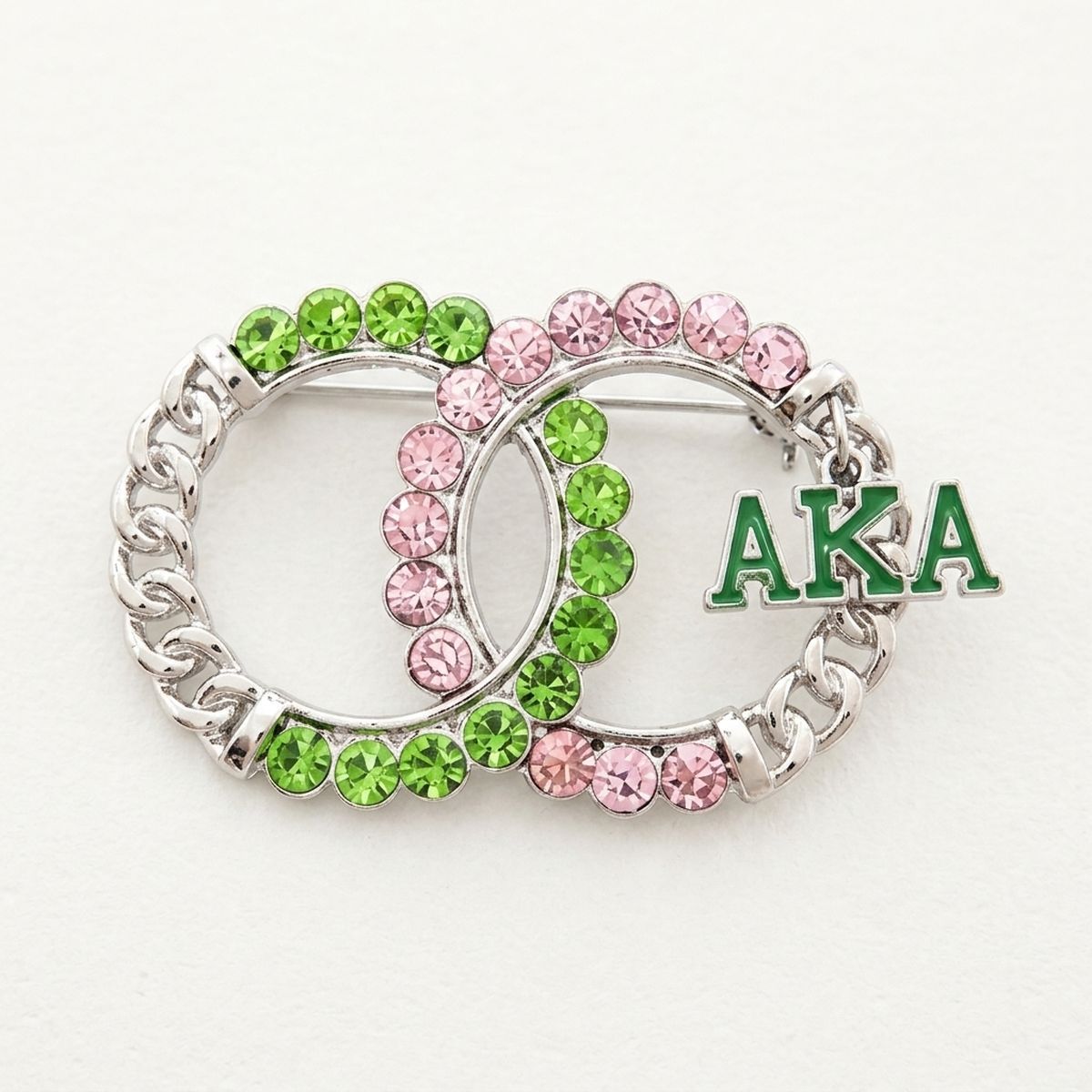 Alpha Kappa Alpha Circles Rhinestone Brooch