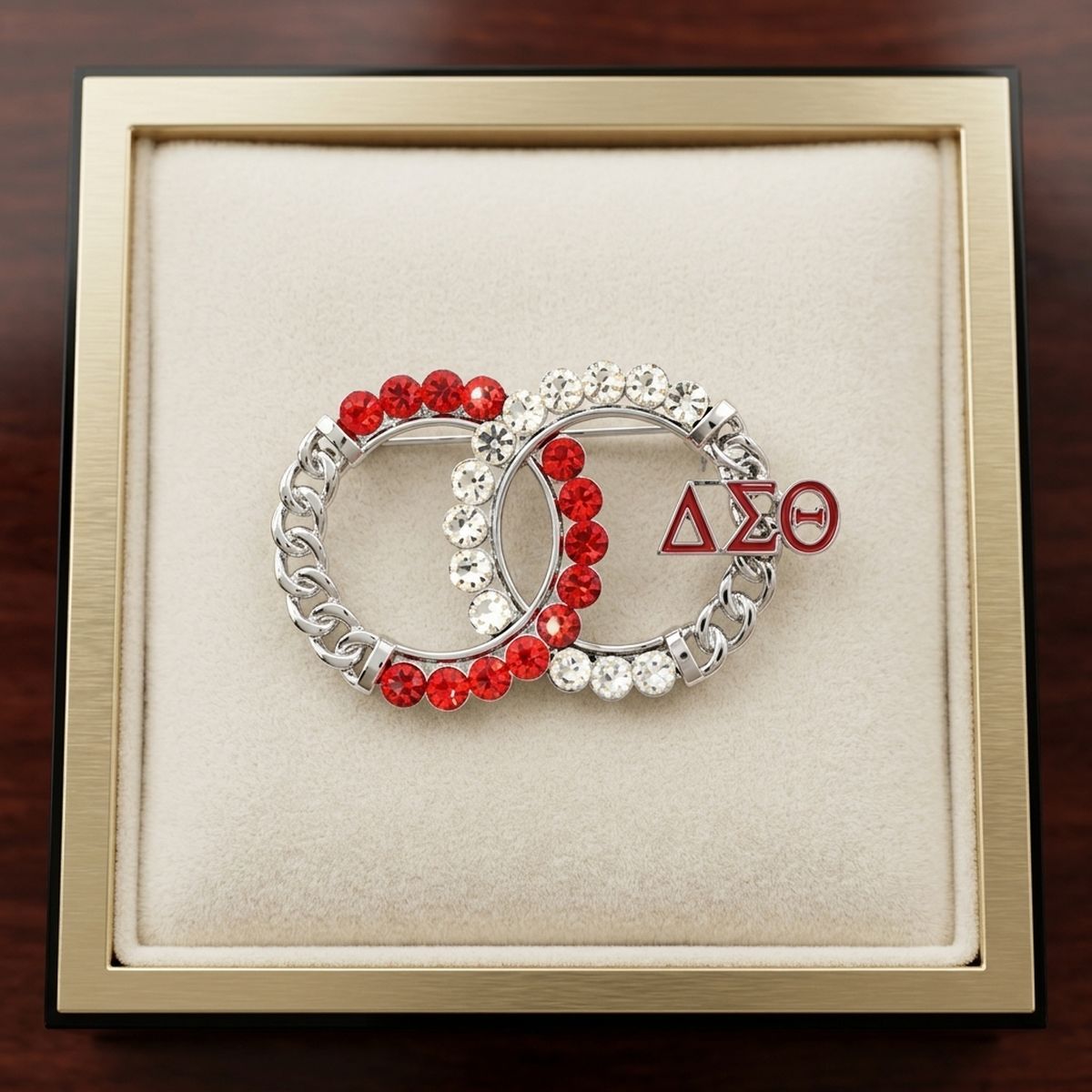 Delta Sigma Theta Circles Rhinestone Brooch
