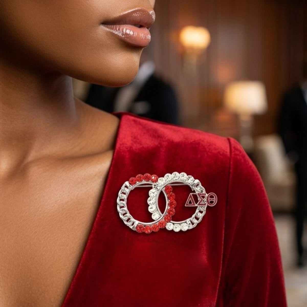 Delta Sigma Theta Circles Rhinestone Brooch