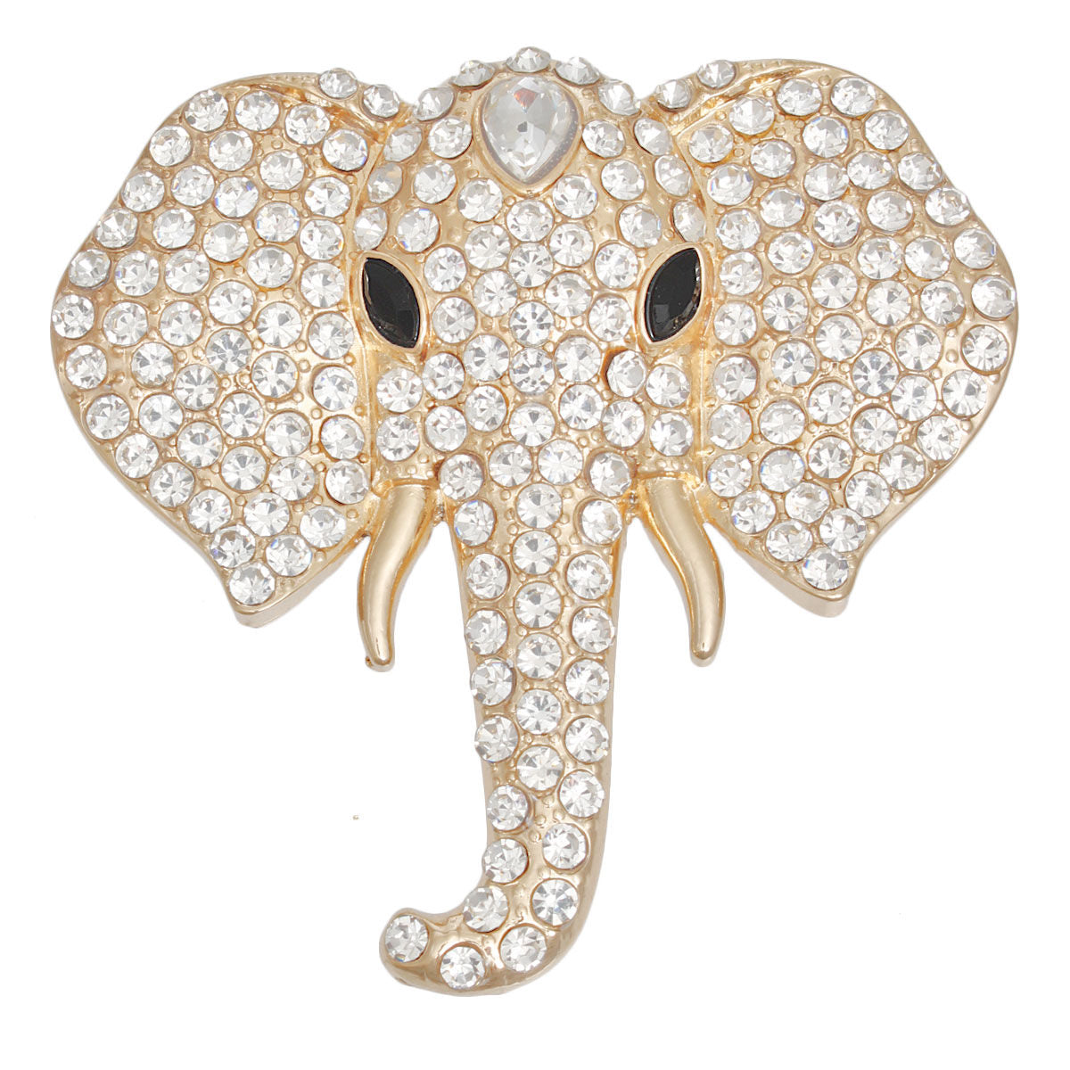 Brooch Gold Elephant Head Glam Pin for Women - Premium Wholesale Jewelry from Pinktown - Just $16! Shop now at chiquestyles