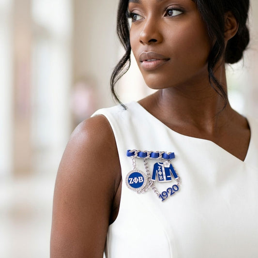 Zeta Phi Beta 1920 Ribbon Charm Brooch