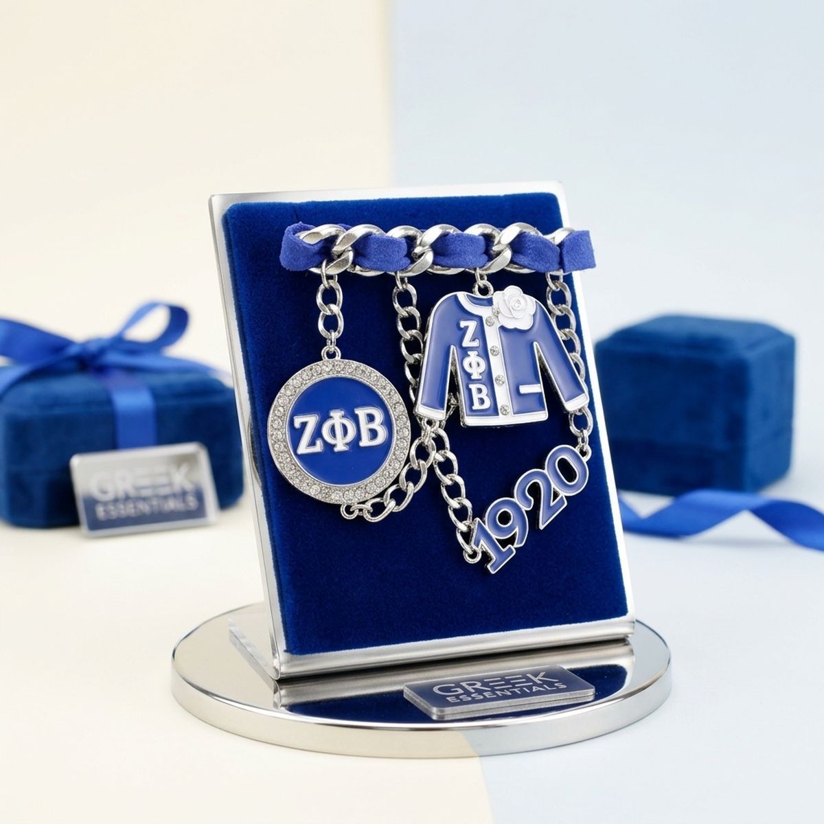 Zeta Phi Beta 1920 Ribbon Charm Brooch