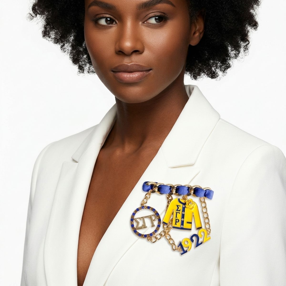 Sigma Gamma Rho 1922 Ribbon Charm Brooch