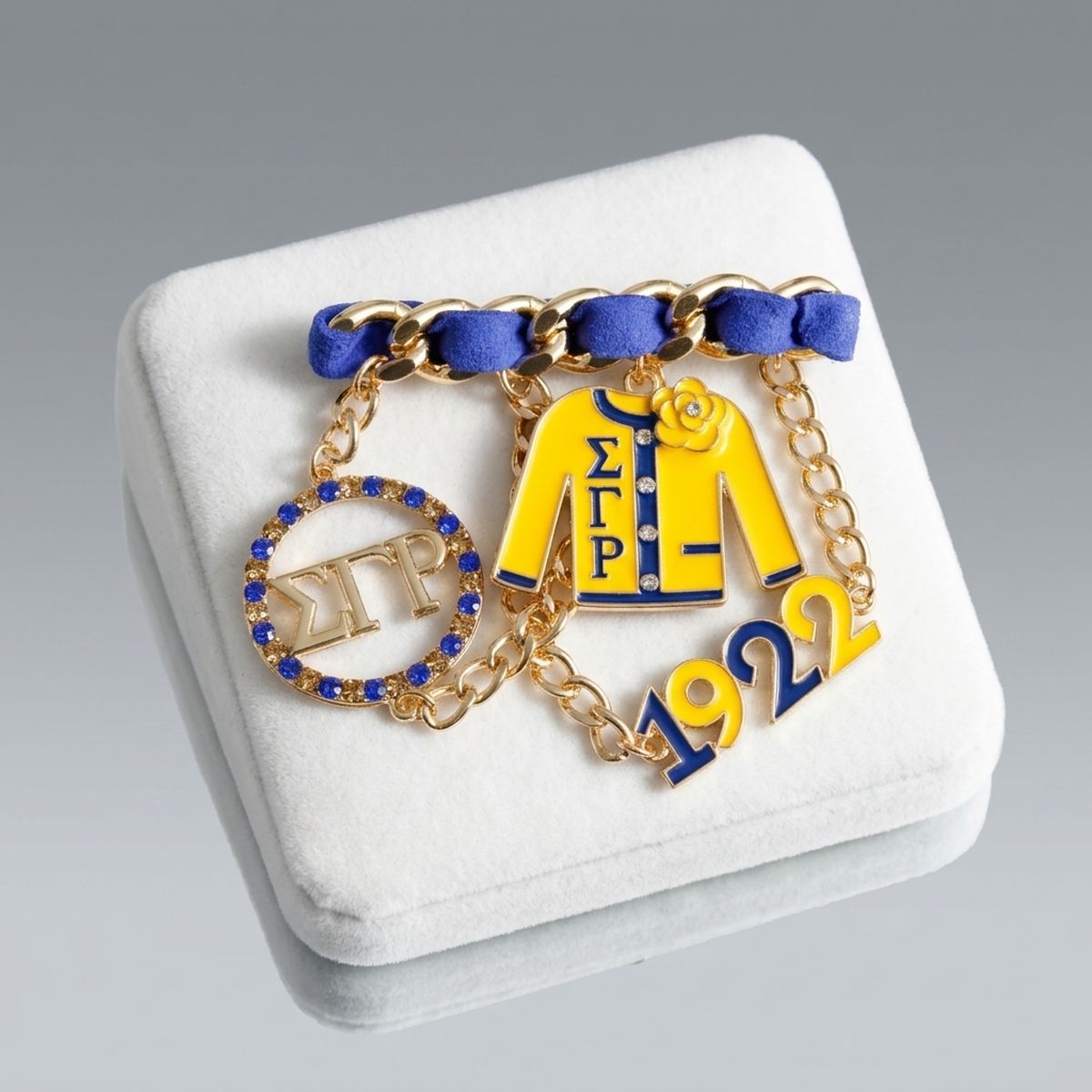 Sigma Gamma Rho 1922 Ribbon Charm Brooch