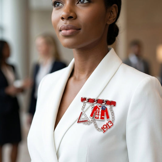 Delta Sigma Theta 1913 Ribbon Charm Brooch