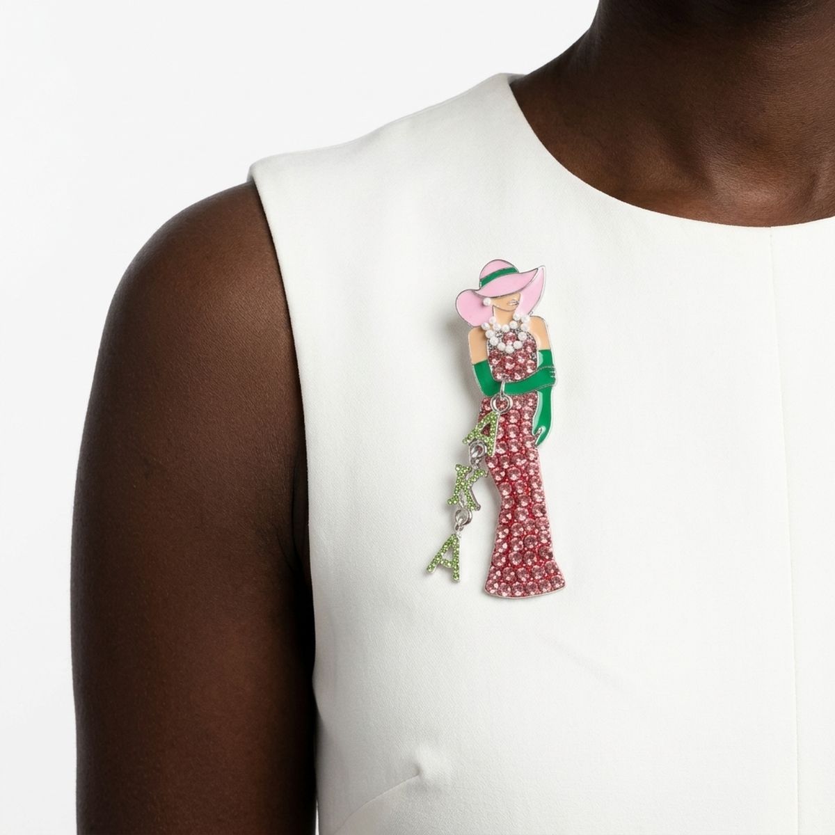 Alpha Kappa Alpha Glamour Lady Brooch Lapel Pin