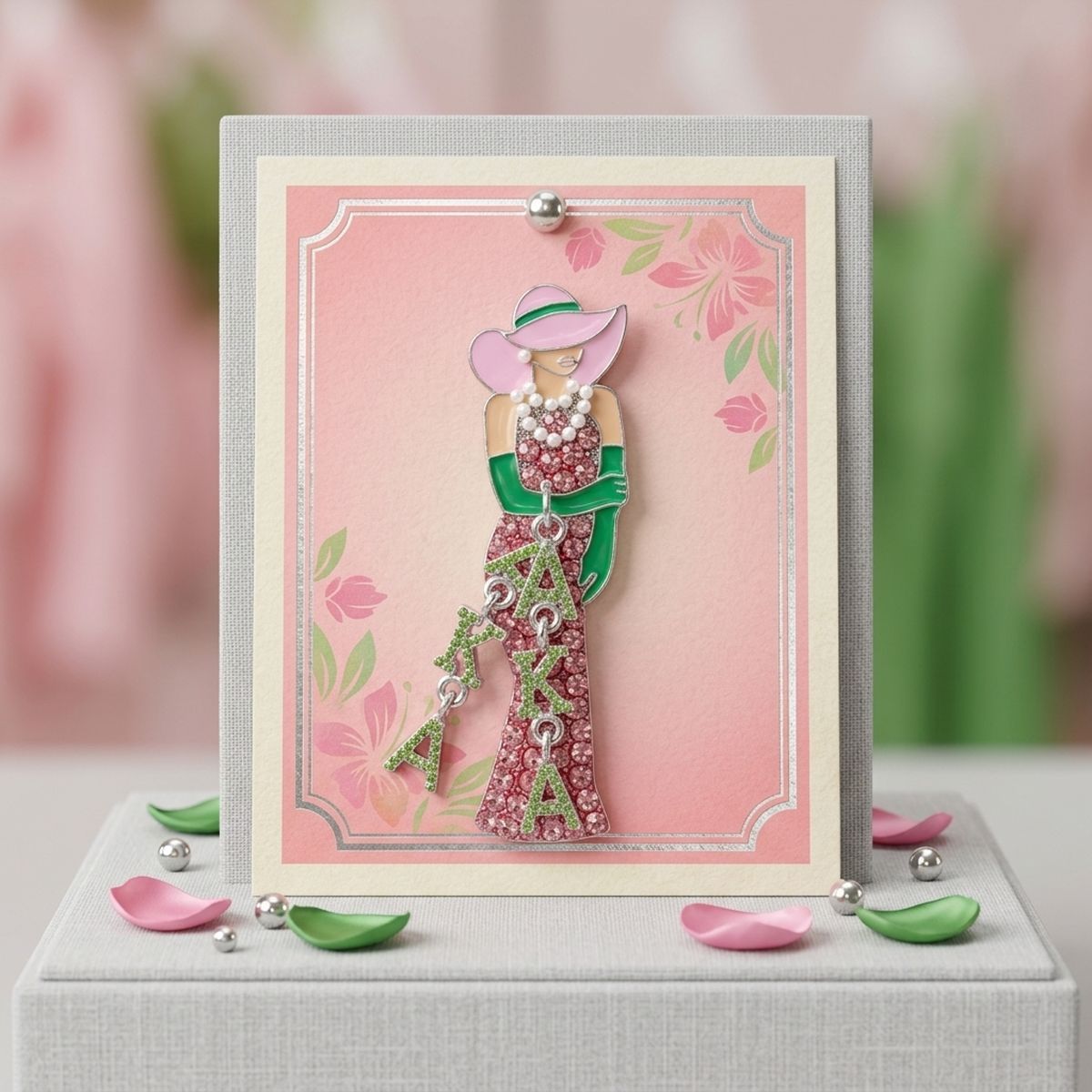 Alpha Kappa Alpha Glamour Lady Brooch Lapel Pin