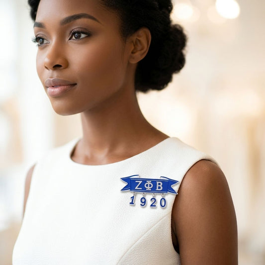 Zeta Phi Beta 1920 Banner Brooch Lapel Pin