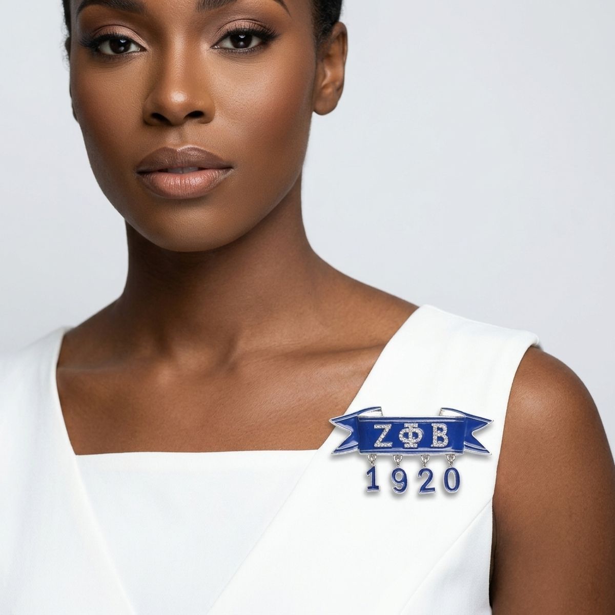 Zeta Phi Beta 1920 Banner Brooch Lapel Pin