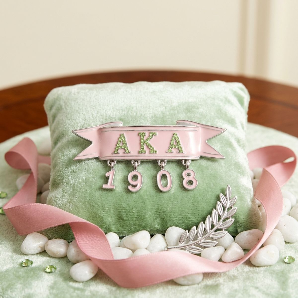 Alpha Kappa Alpha 1908 Banner Brooch Lapel Pin