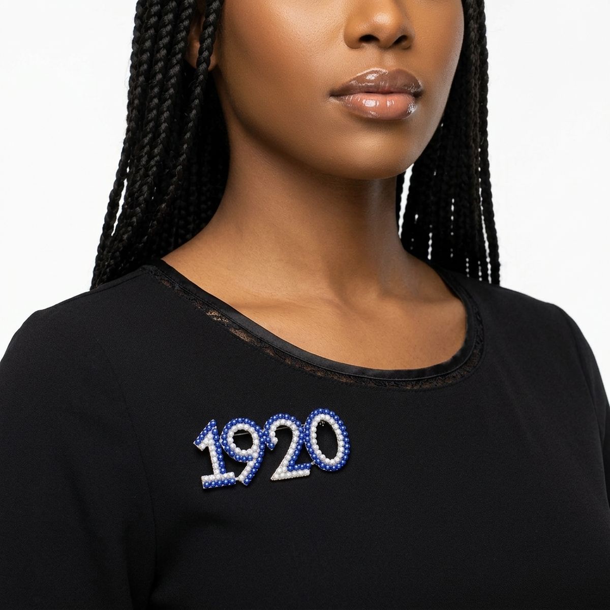 Zeta Phi Beta 1920 Blue White Pearl Brooch Pin