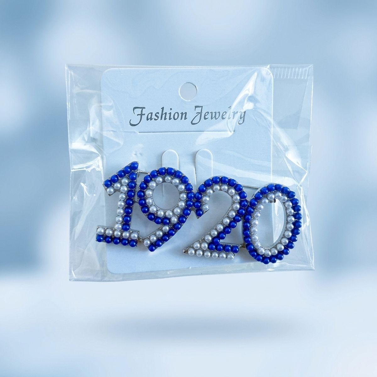 Zeta Phi Beta 1920 Blue White Pearl Brooch Pin