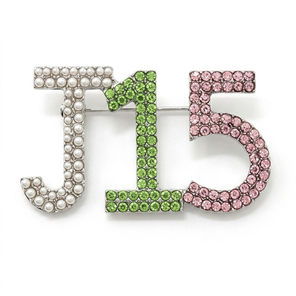 Alpha Kappa Alpha J15 Pearl Rhinestone Brooch