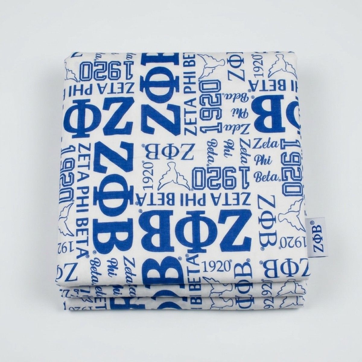 ZPB Blue and White Graphic Print Viscose Kimono