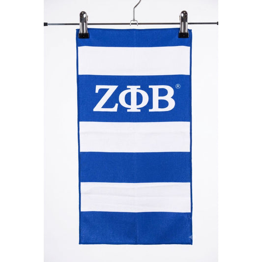 ZPB Blue and White Microfiber Stripe Hand Towel