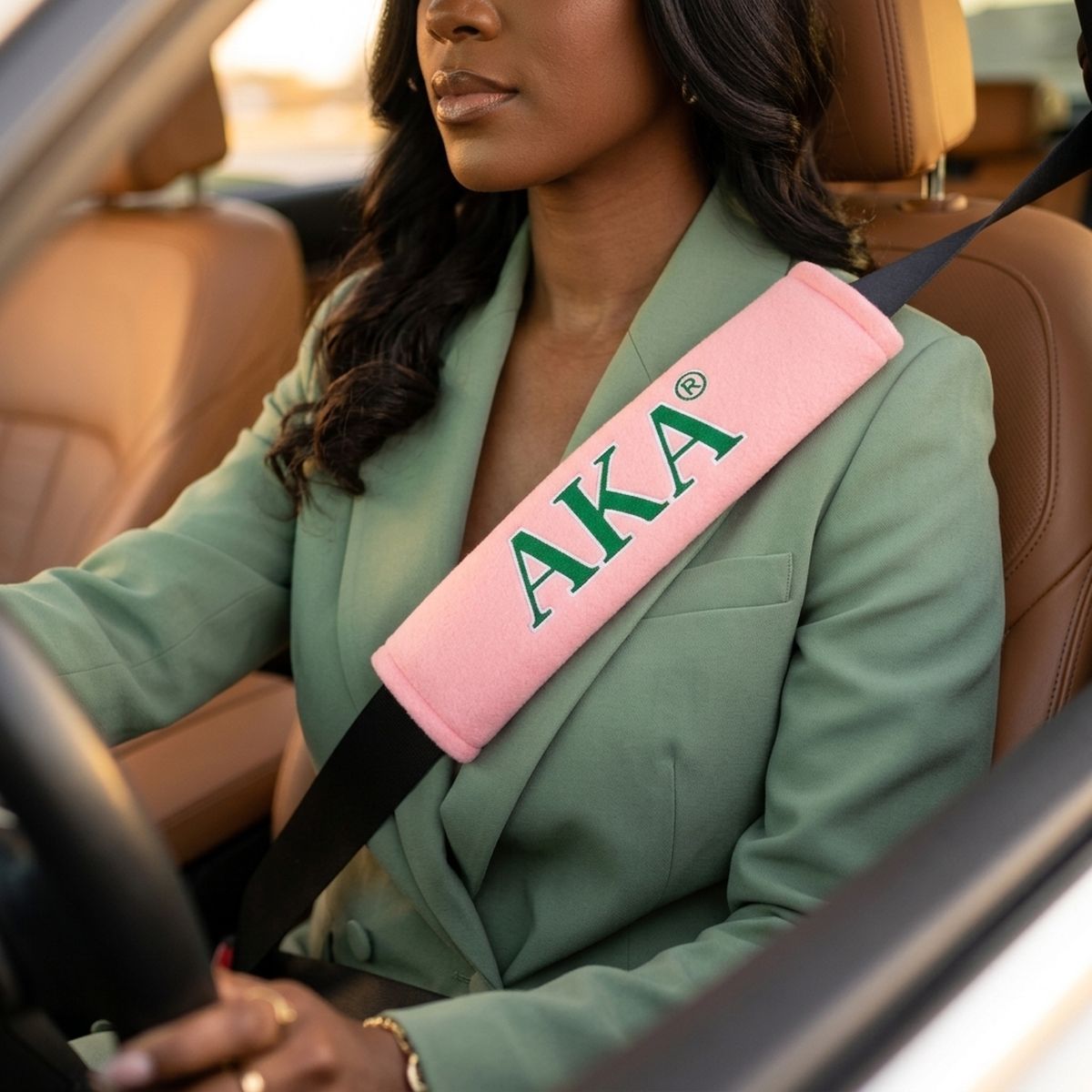 Alpha Kappa Alpha Pink Seat Belt Cover Set