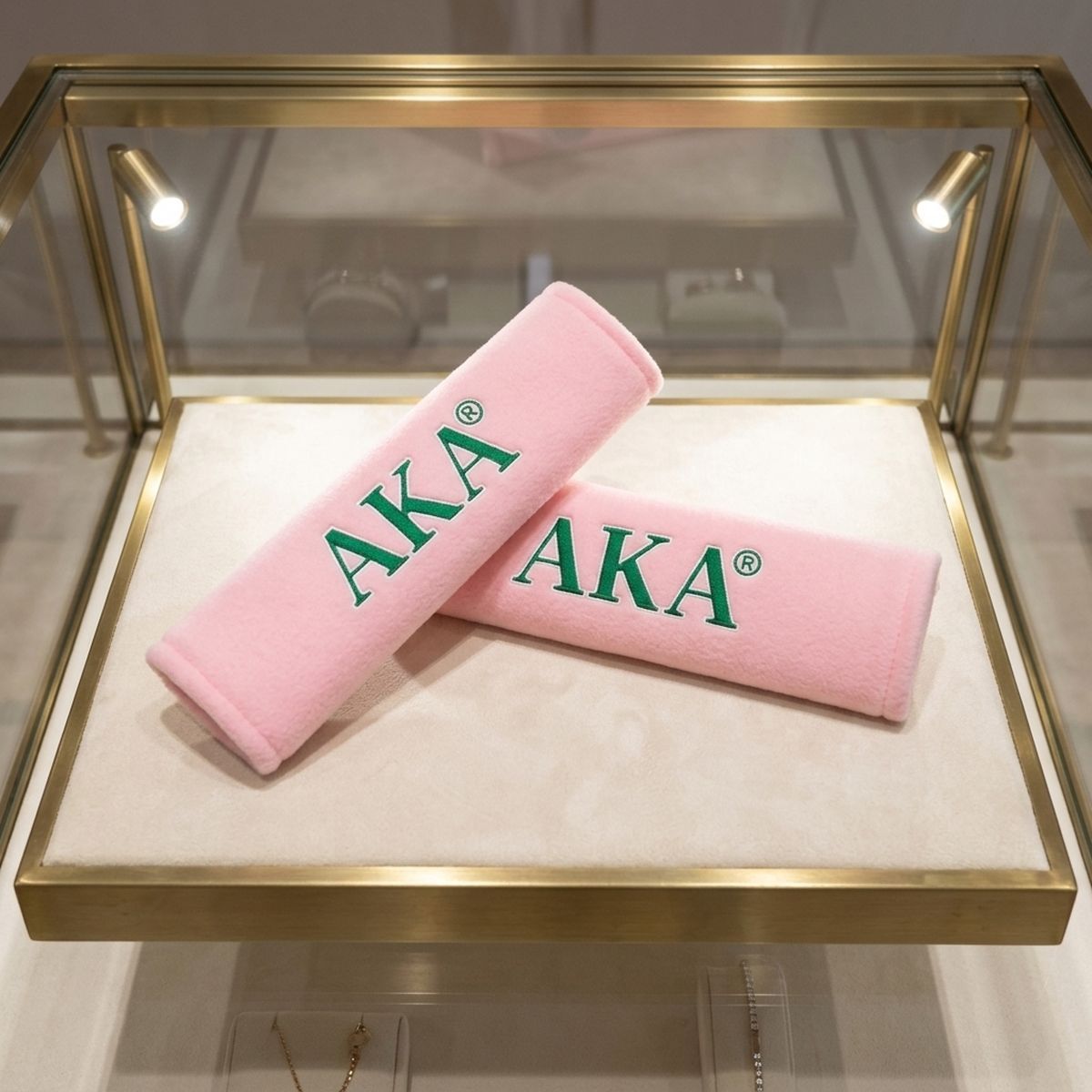 Alpha Kappa Alpha Pink Seat Belt Cover Set