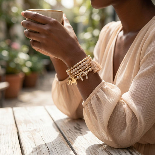 Light Brown Elephant Horseshoe Bracelets