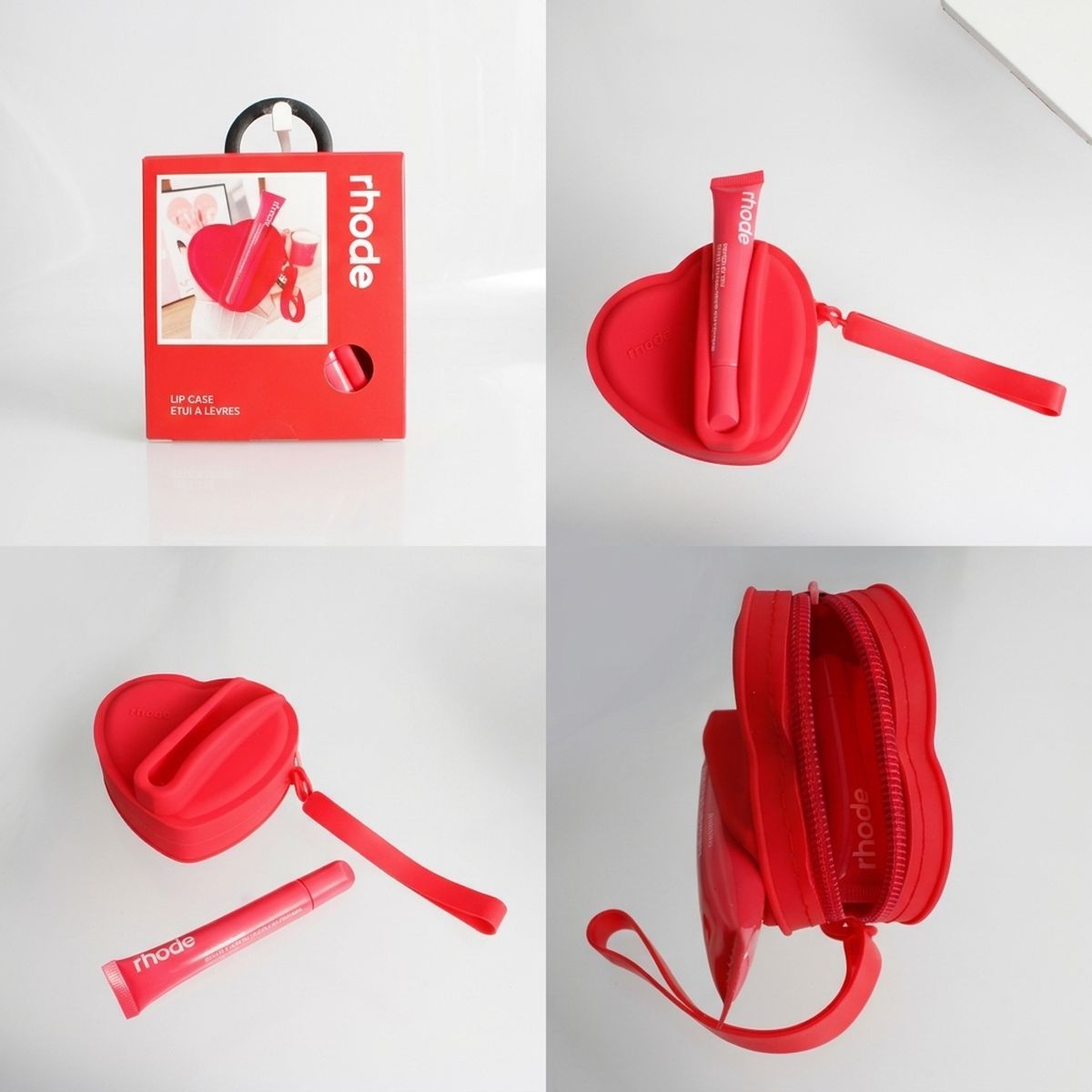 Red Heart Silicone Pouch & Peptide Lip Tint Set