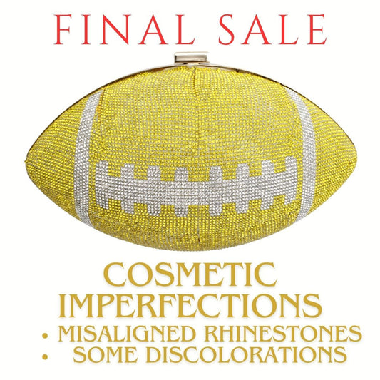 FINAL SALE Yellow Bling Football Clutch - Premium Wholesale Fashion Accessories from Pinktown - Just $32! Shop now at chiquestyles