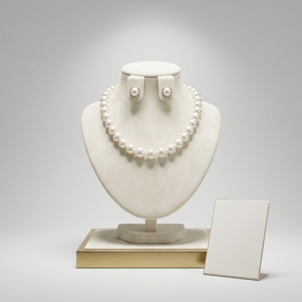 8mm Cream Glass Pearl Thread Knot Necklace