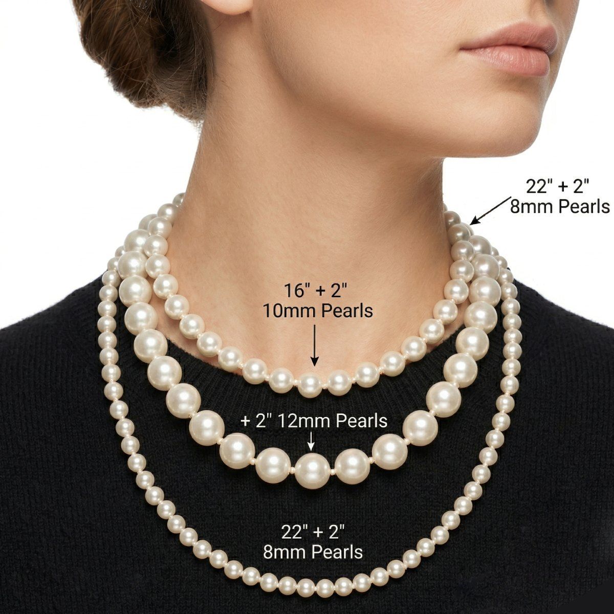 8mm Cream Glass Pearl Thread Knot Necklace