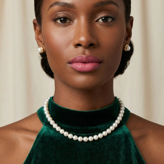 10mm Cream Glass Pearl Thread Knot Necklace