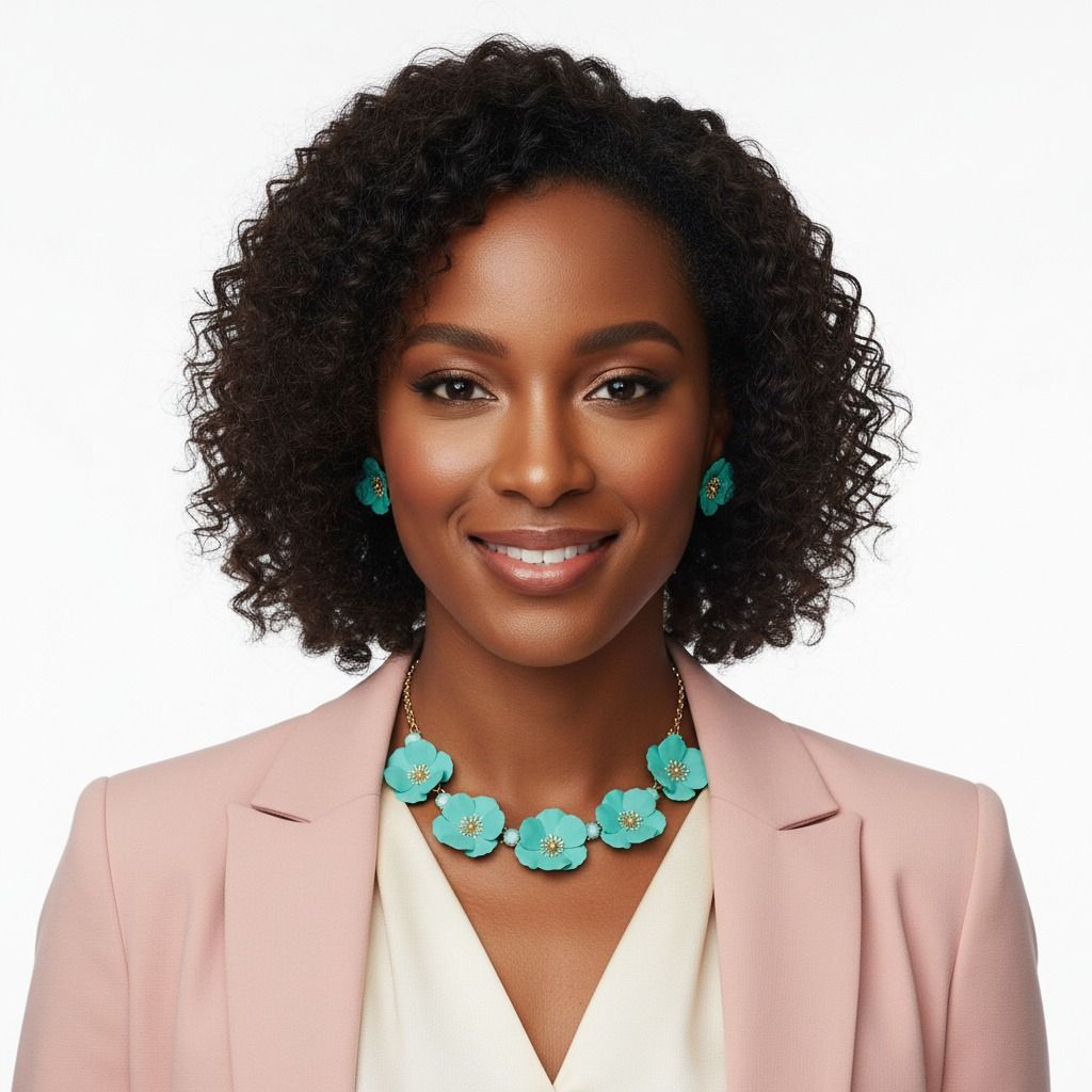 Mint Flower Necklace Set