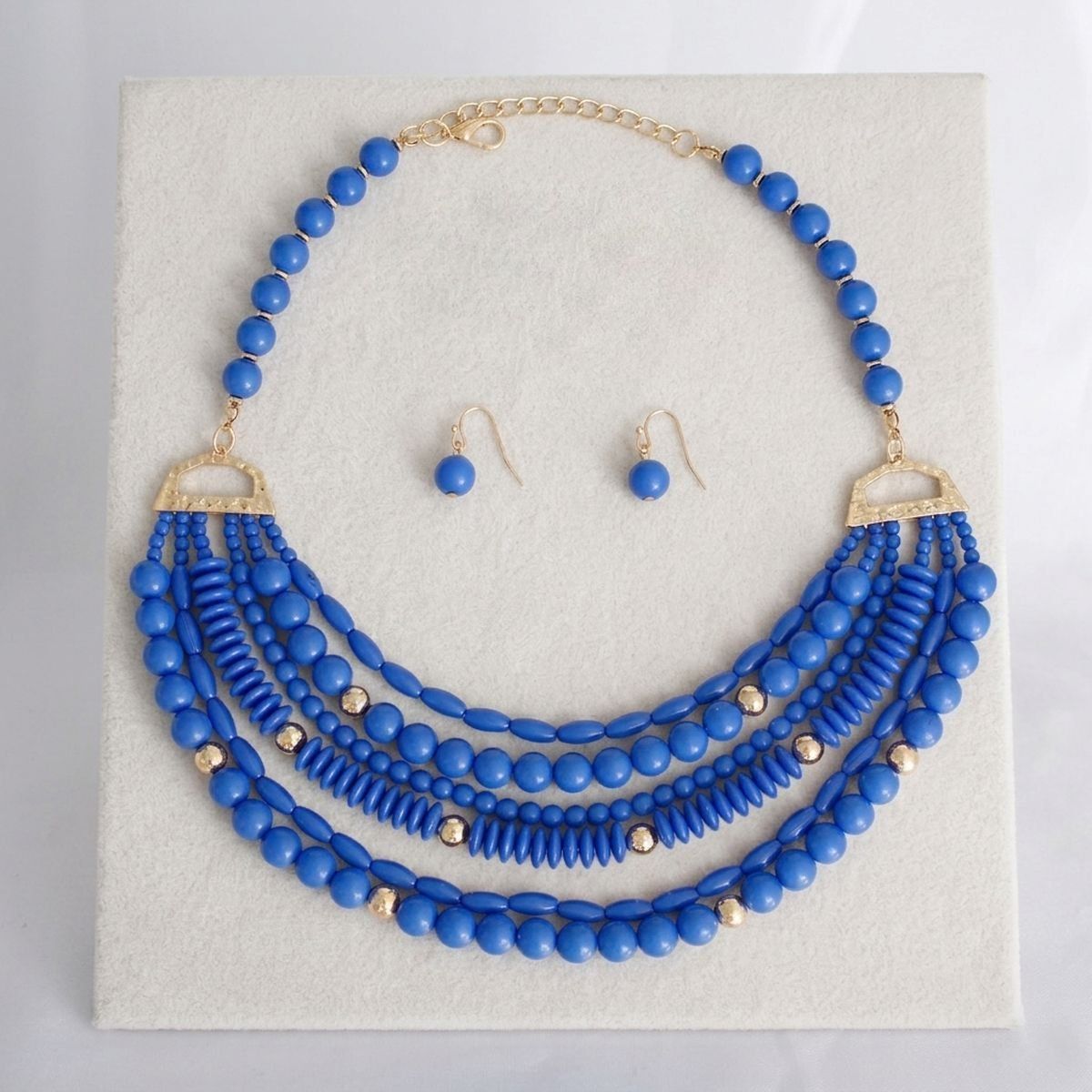 6 Layer Blue Bead Necklace
