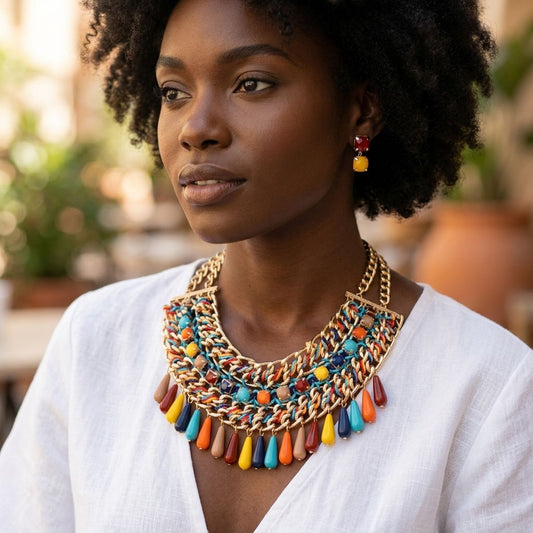 Multi Bead Boho Necklace