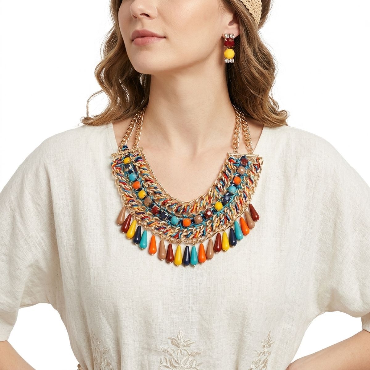 Multi Bead Boho Necklace