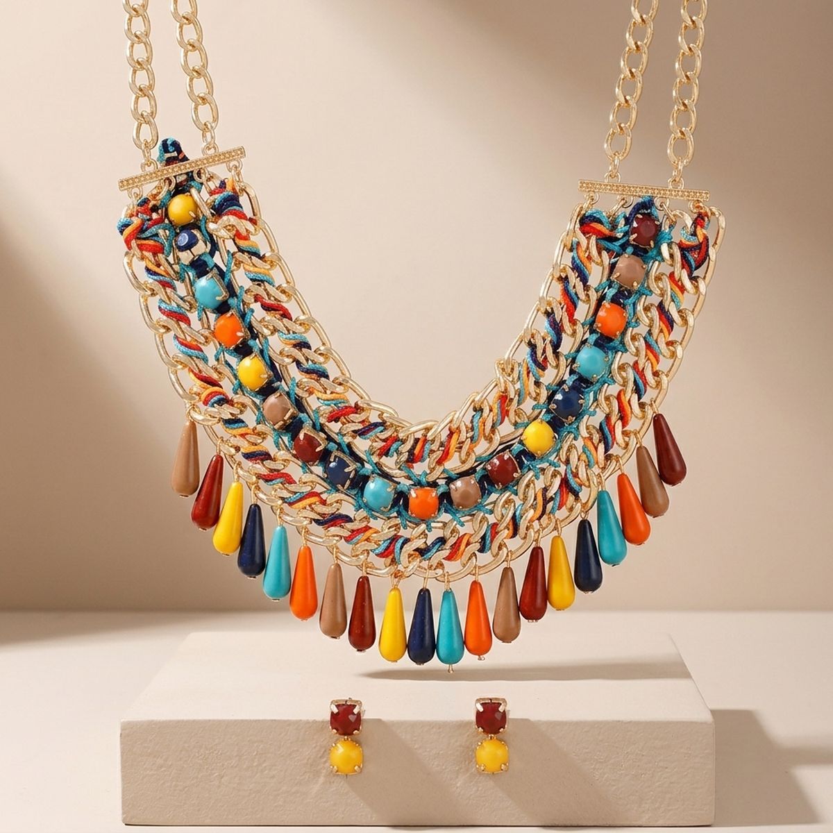 Multi Bead Boho Necklace