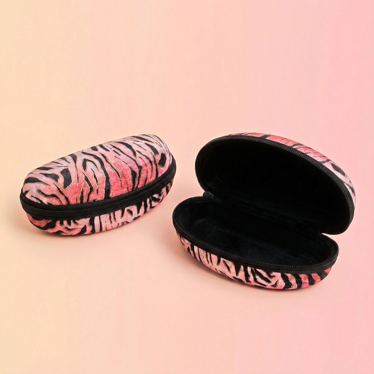 Pink Tiger Stripe Fur Sunglass Case