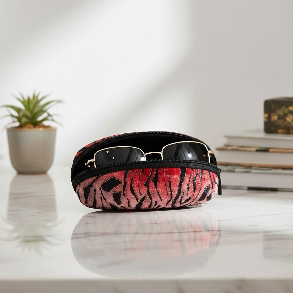 Pink Tiger Stripe Fur Sunglass Case