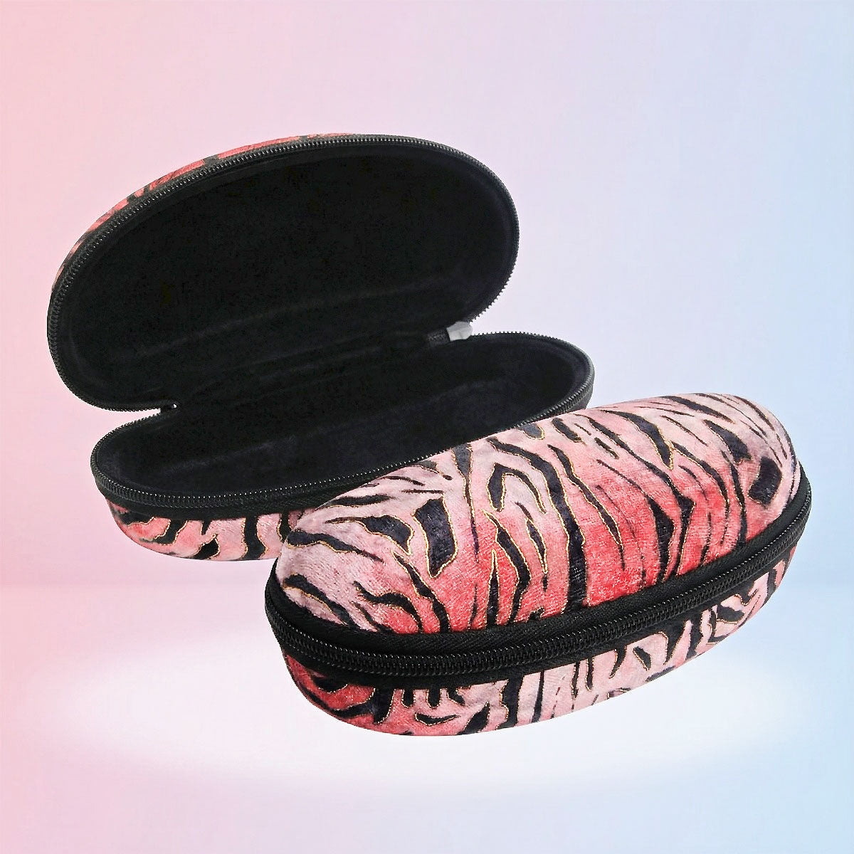 Pink Tiger Stripe Fur Sunglass Case