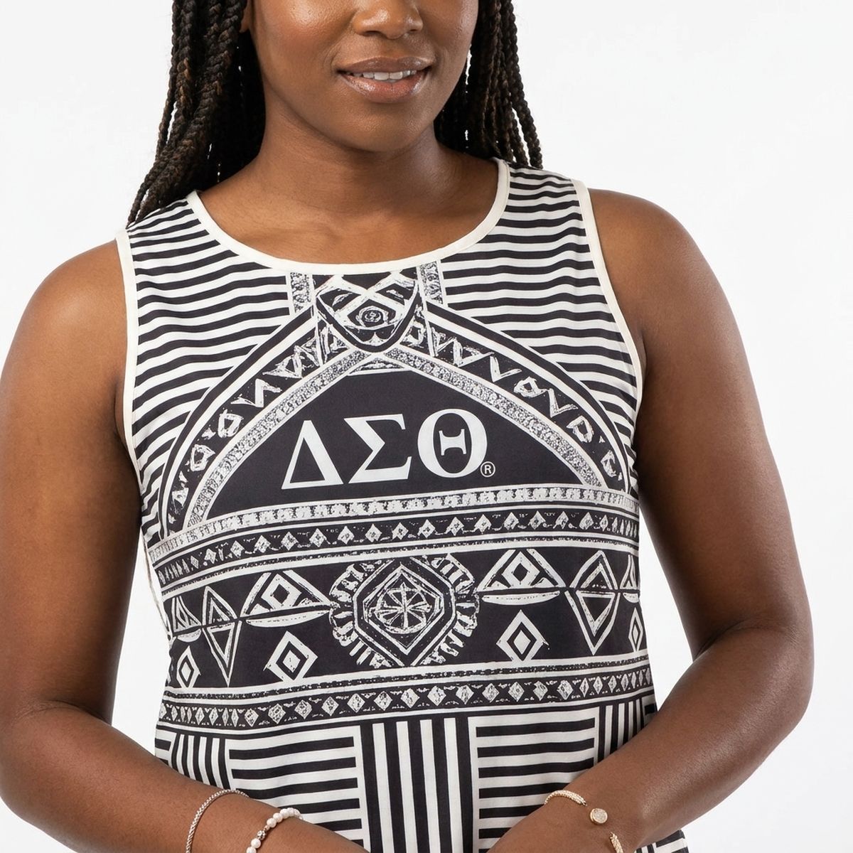 DST Black Geometric Tank Top
