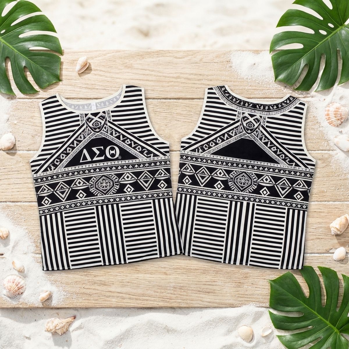 DST Small Black Geometric Tank Top