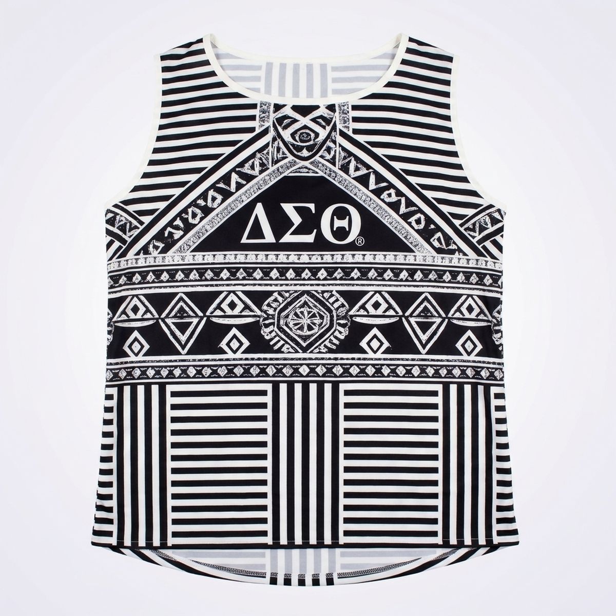 DST X-Large Black Geometric Tank Top
