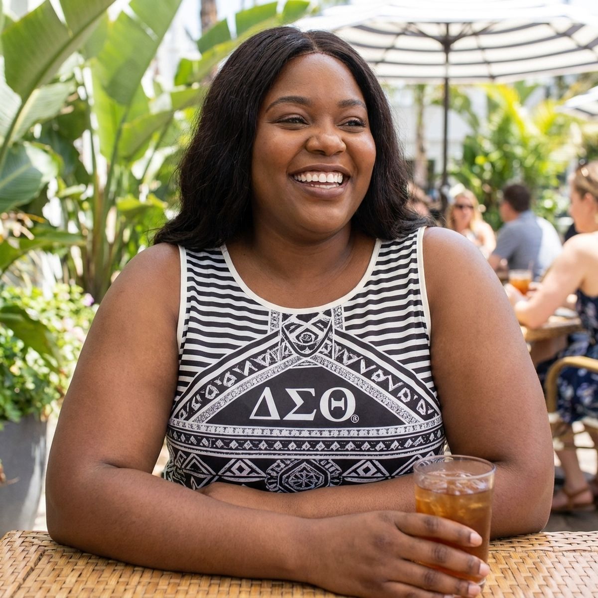 DST XX-Large Black Geometric Tank Top