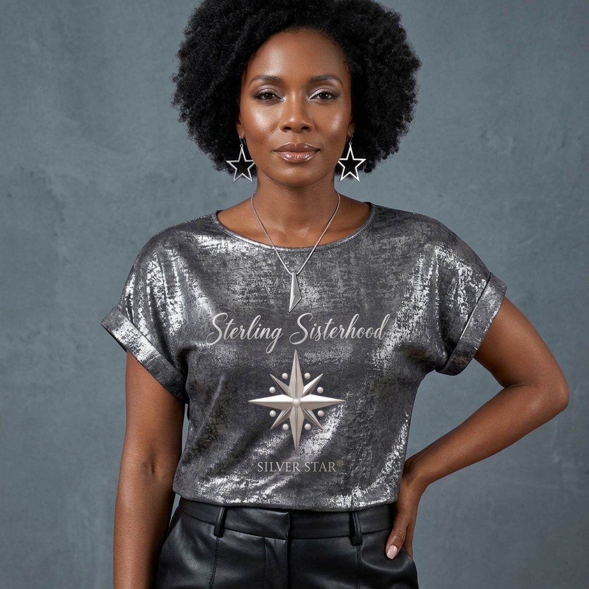 Medium AKA Sterling Silver Sisterhood Metallic Top
