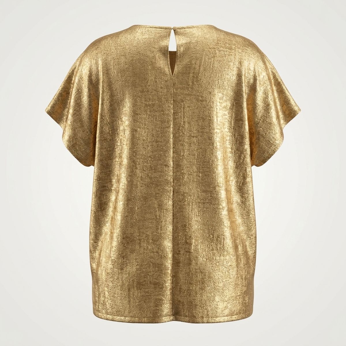 2XL AKA Golden Soror Metallic Short Sleeve Top
