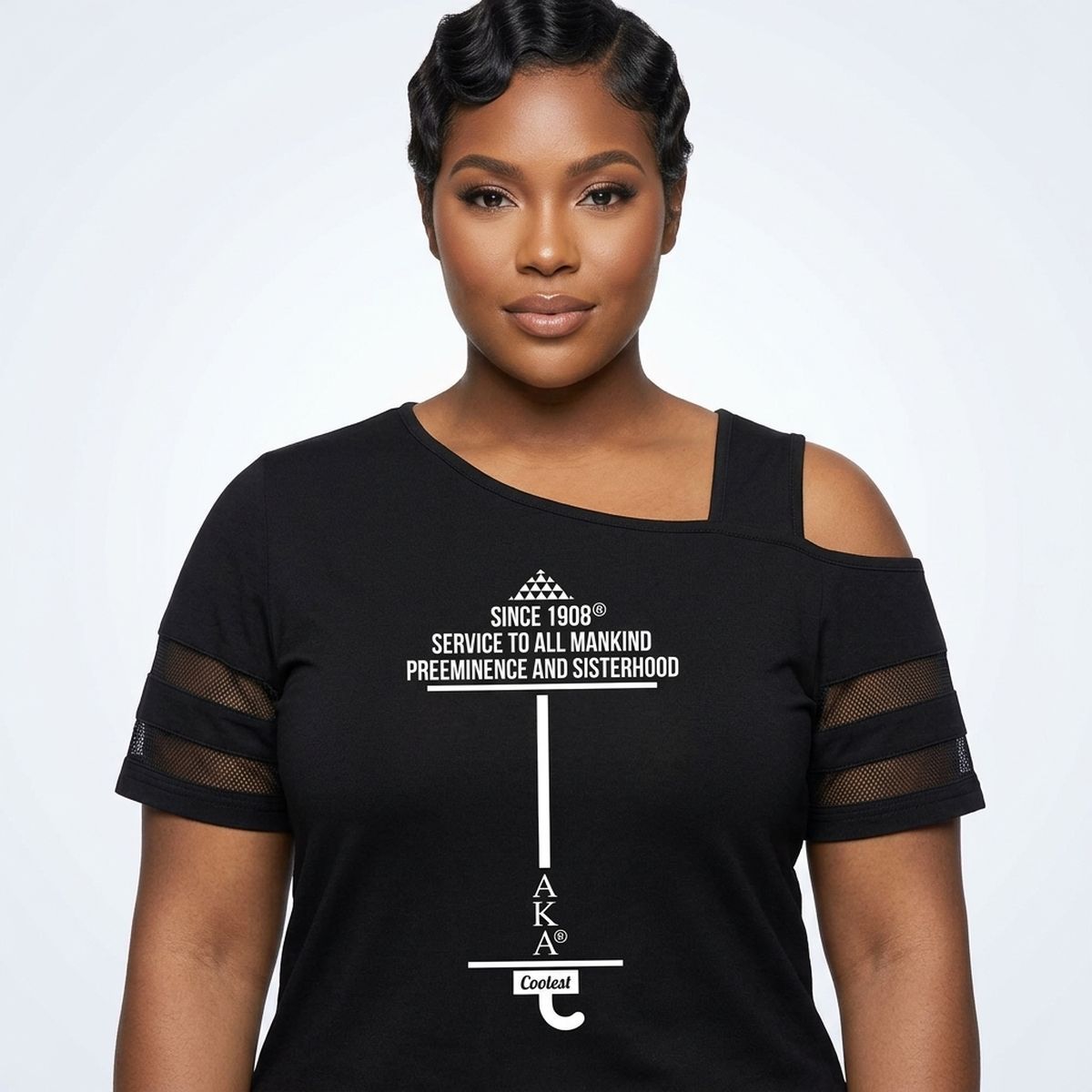 2XL AKA Black Cold Shoulder Cutout Athletic Top