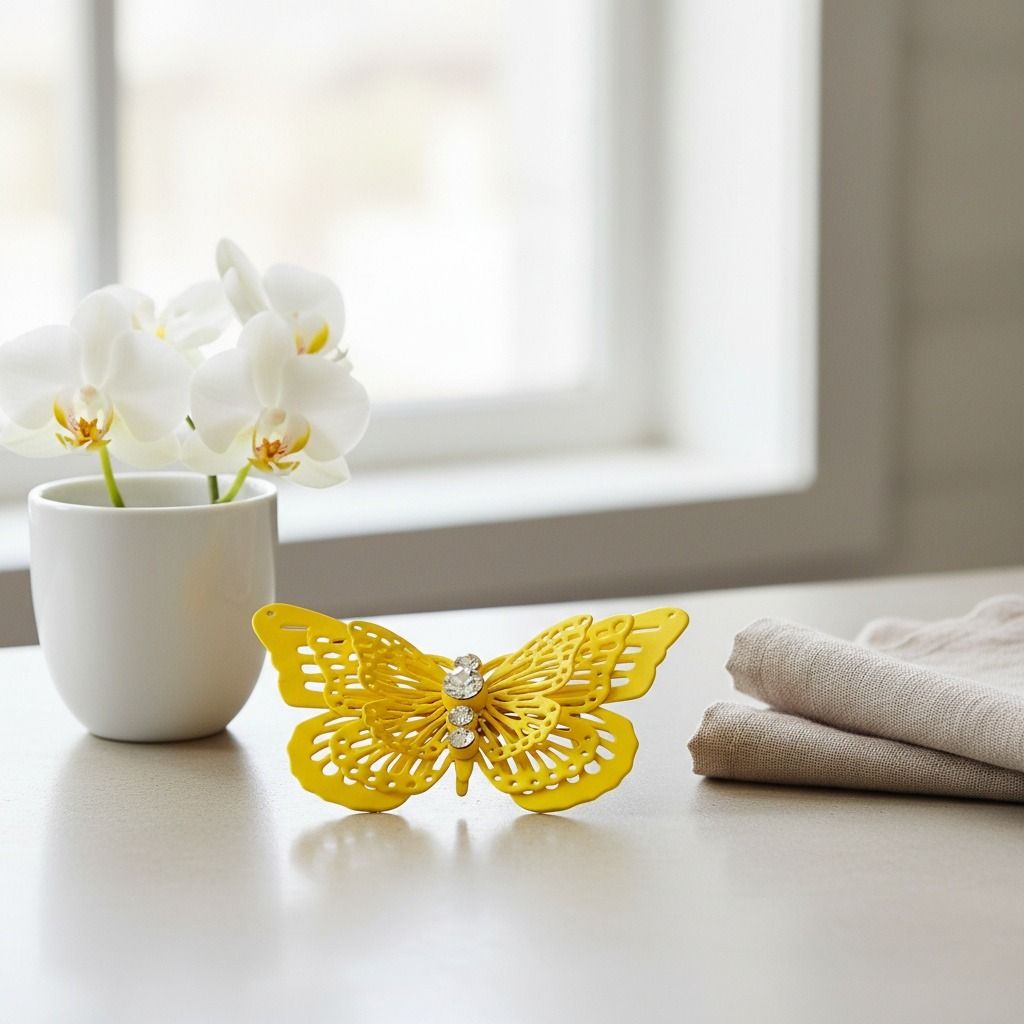 Yellow 3D Butterfly Brooch