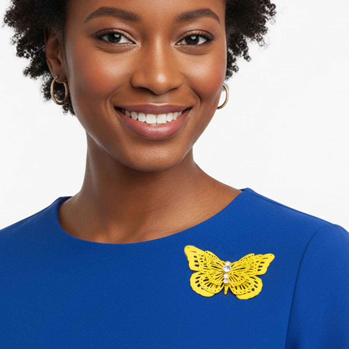 Yellow 3D Butterfly Brooch