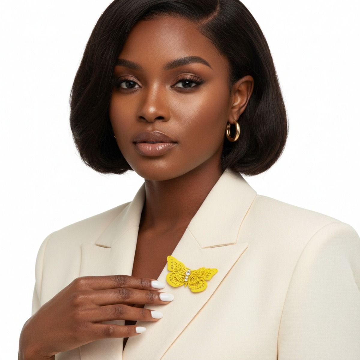 Yellow 3D Butterfly Brooch
